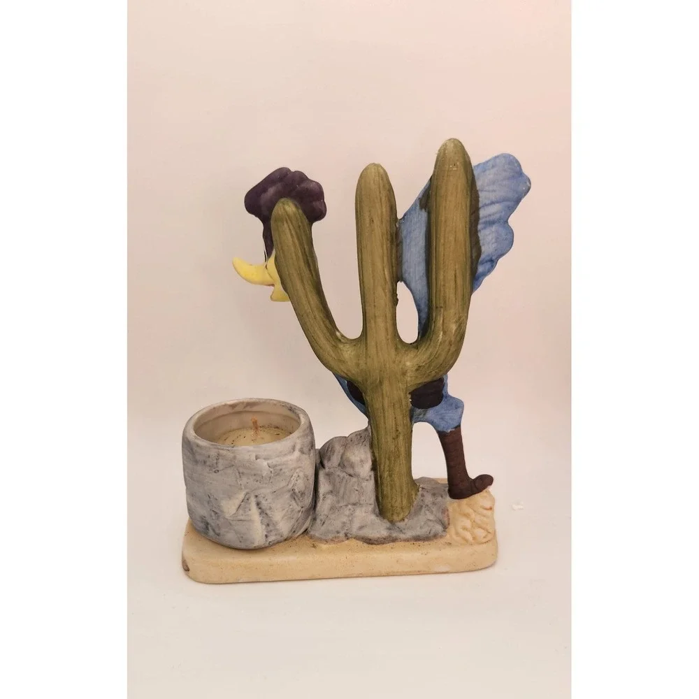 Vintage Road Runner 1980 Ceramic Candle Holder Warner Bros Looney Tunes WITH BOX